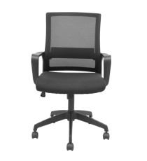 Seduta operativa Ergo 535 - con braccioli fissi e schienale in rete - nero - Piqueras y Crespo