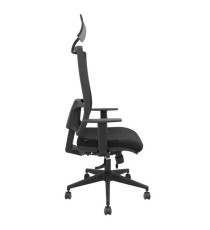 Seduta operativa Horna - con braccioli e poggiatesta - tessuto - nero - Piqueras y Crespo