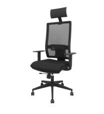 Seduta operativa Horna - con braccioli e poggiatesta - tessuto - nero - Piqueras y Crespo