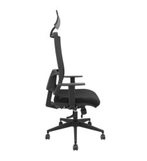 Seduta operativa Horna - con braccioli e poggiatesta - tessuto - nero - Piqueras y Crespo