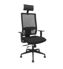 Seduta operativa Horna - con braccioli e poggiatesta - tessuto - nero - Piqueras y Crespo