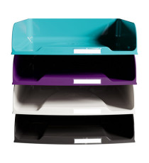 Set 4 vaschette portacorrispondenza Combo - linea Titane - 34,6 x 25,5 x 6,5cm - colori assortiti - Exacompta