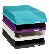 Set 4 vaschette portacorrispondenza Combo - linea Titane - 34,6 x 25,5 x 6,5cm - colori assortiti - Exacompta