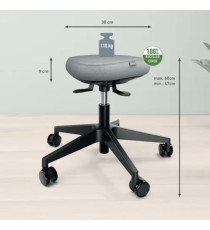 Sgabello Active - con ruote - grigio - Leitz