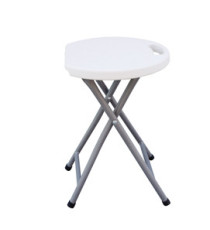 Sgabello Horeca - pieghevole - 44 x 30 x 30 cm - acciaio/HDPE - bianco - Garden Friend