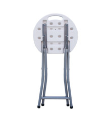 Sgabello Horeca - pieghevole - 44 x 30 x 30 cm - acciaio/HDPE - bianco - Garden Friend