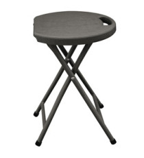 Sgabello Horeca - pieghevole - 44 x 30 x 30 cm - acciaio/HDPE - noce - Garden Friend