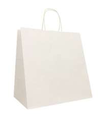 Shopper Twisted XLarge - maniglie cordino ritorto - 32 x 23 x 35 cm - carta kraft - bianco - Mainetti Bags - conf. 25 pe