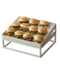 Supporto per vassoio - inclinato - bianco - 32,5 x 26,5 x 7cm - metallo - Leone