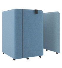 Ufficio compatto con ruote - scrivania ribaltabile - azzurro - Piqueras y Crespo