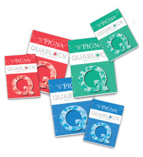 Blocco Quablock Original - collato - A4 - 5 mm - 80 gr - 50 fogli - 4 fori - Pigna