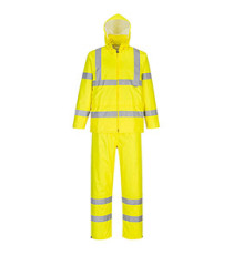 Completo antipioggia HiVi - ripiegabile - impermeabile - L - giallo fluo - Portwest