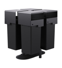 Portarifiuti MODULA - da terra - coperto - con contenitore - quadruplo - 90 x 90 x 107,5 cm - 73+73+73+73 L - antracite