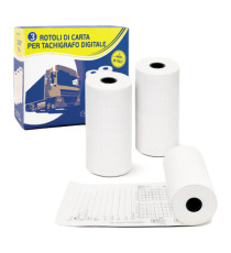 Rotolo per tachigrafo digitale - carta termica BPA free - 57 mm x 8 mt - 75 gr - diametro esterno 27mm - senza anima - R