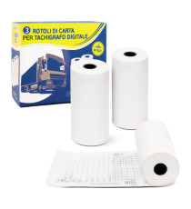 Rotolo per tachigrafo digitale - carta termica BPA free - 57 mm x 8 mt - 75 gr - diametro esterno 27mm - senza anima - R