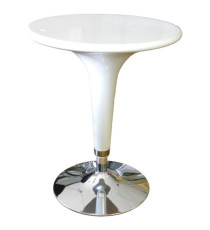 Tavolo bar - ø 60 cm - ABS e acciaio - H 72/92 cm - bianco - Serena Group