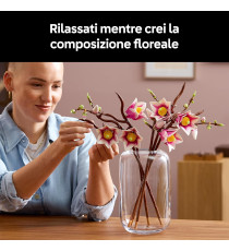 Lego The Botanical Collection - Rametti di magnolia - Lego 11510 5 Magnolie Artificiali Anni 18+ 435pz