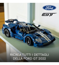 Lego Technic - Ford GT 2022 - Lego 42154 Supercar in Scala 1:12 con Dettagli Originali Anni 18+ 1468pz