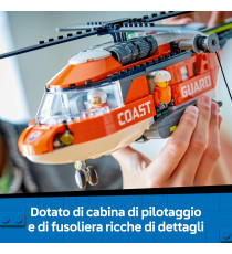Lego City - Elicottero della Guardia Costiera - Lego 60503 con Porte Scorrevoli, Verricello, 4 Minifigure e squalo Anni 7+ 551pz