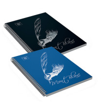 Blocco Montblanc - spiralato - 22x29,7cm - 4 fori - microperforato - 80gr - 70 fogli - 5mm - Pigna