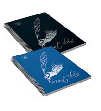 Blocco Montblanc - spiralato - 22x29,7cm - 4 fori - microperforato - 80gr - 70 fogli - bianco - Pigna