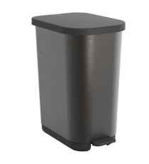 Cestino RIBO raccolta differenziata - PP - con coperchio e pedale - 40 x 28,5 x 51,3 cm - 25/40 L - grafite - Rotho