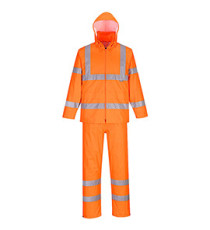 Completo antipioggia HiVi - ripiegabile - impermeabile - XL - arancione fluo - Portwest