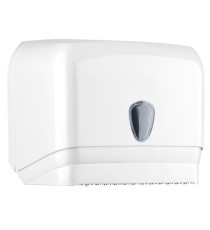 Dispenser asciugamani in rotolo/fogli - 30x19,5x25,1 cm - plastica - bianco - Mar Plast