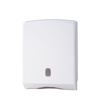 Dispenser asciugamani piegati C/Z/M/V Basica - 27,8 x 12,8 x 38 cm - bianco/grigio - Medial