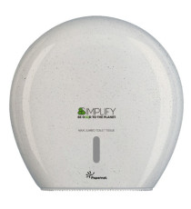 Dispenser carta igienica Simplify rotolo Maxi Jumbo - 34,5 x 14,8 x 34,5 cm - rotolo diametro 29 cm - white wood - Paper