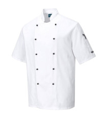 Giacca cuoco Kent - maniche corte - taglia L - bianco - Portwest