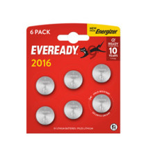 Micropila Eveready Lithium CR2016 - 3V - a pastiglia - litio - Energizer - blister 6 pezzi
