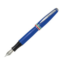 Penna stilografica Aldo Domani - punta M - fusto azzurro italia - Monteverde