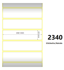 Etichette Zebra 102X25mm bianche 2340pz termiche compatibili Z-4000D, 4x1x1 Core per Etichette Zebra GK420,ZD421T,ZD420