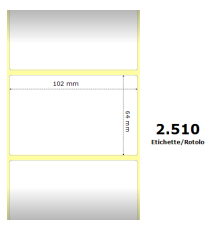 Etichette Zebra 102x63,5mm bianche 2510pz termiche compatibili con ZEBRA ZT230,ZT411,ZT421 Z-1000D 4x2.5x3 Core