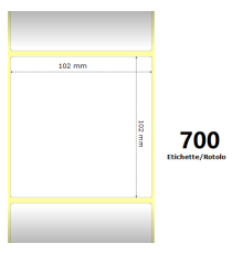 Etichette Zebra 102X102mm bianche 700pz termiche 4x4x1 Core compatibile per Zebra GK420,ZD420,ZD421,ZD620 Z-1000D