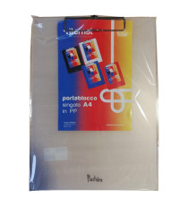 Portablocco con molla in metallo - copertina in PPL - A4 - grigio fumè - Iternet