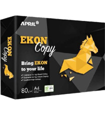 Carta fotocopie A4 Ekon copy 80gr - bianca 500ff in risma bianco elevato Certificata FSC,ECF,ECOLABEL,ISO9706 - minimo 5risme-