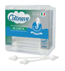 Bastoncini puliorecchie cotonati salvatimpano - Cotoneve - cofanetto da 56 pezzi