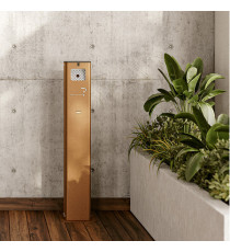 Posacenere da terra - acciaio - 17,5 x 10,5 x 106 cm - 2 L - corten - Stilcasa