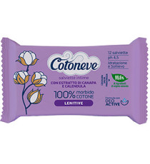 Salvietta intima lenitiva - cotone biodegradabile - Cotoneve - conf. 12 pezzi
