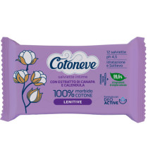 Salvietta intima lenitiva - cotone biodegradabile - Cotoneve - conf. 12 pezzi