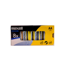 Batterie Maxell AA alcaline 8pz stilo AA Maxell LR06-BOX8 MXL energia affidabile e lunga durata