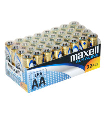 Batterie Maxell AA alcaline 32pz stilo AA Maxell LR06 32PK energia affidabile e lunga durata