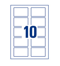 Etichette badge - in seta acetata - laser - rimovibili - 80 x 50 mm - 10 et/fg - 20 fogli - bianco - Avery