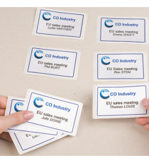 Etichette badge - in seta acetata - laser - rimovibili - 80 x 50 mm - 10 et/fg - 20 fogli - bianco - Avery