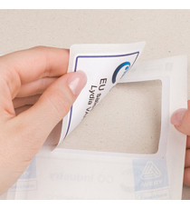 Etichette badge - in seta acetata - laser - rimovibili - 80 x 50 mm - 10 et/fg - 20 fogli - bianco - Avery