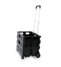 Carrello pieghevole con cassa in plastica - portata max 25 kg - X-Robust