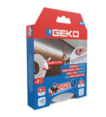 Nastro biadesivo SLIM Mister Attach - 9 mm x 5 m - PE/acrilico - bianco - Geko - conf. 2 pezzi