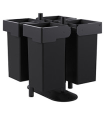 Portarifiuti MODULA - da terra - con contenitore - quadruplo - 91 x 91 x 97,5 cm - 73+73+73+73 L - antracite - Stilcasa